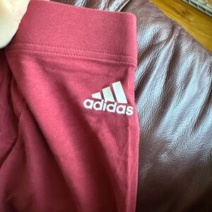 Adidas, red leggings, adidas logo. Size small